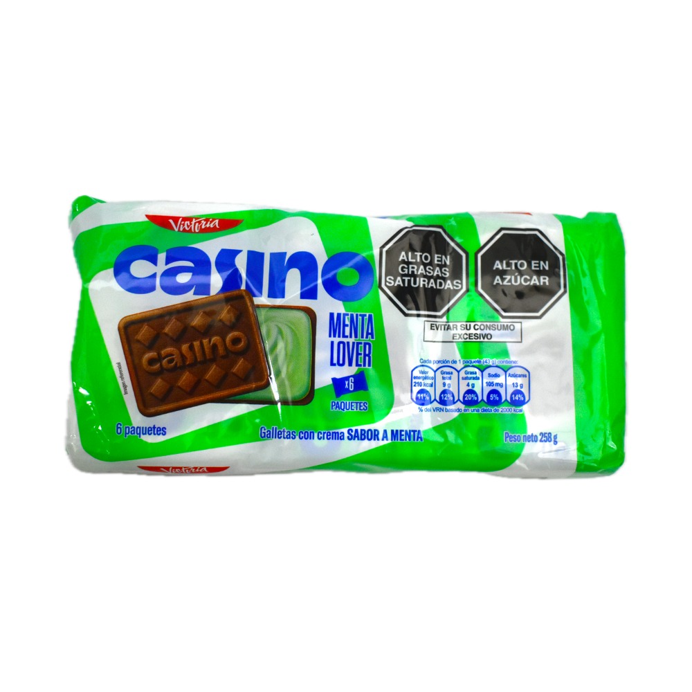 Casino Galletas Menta 258g x6 Paquetes