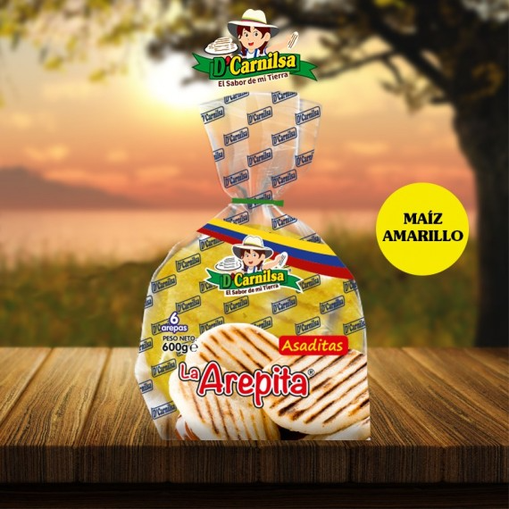 Arepa Amarilla 6 Arepas 800g D'Carnilsa