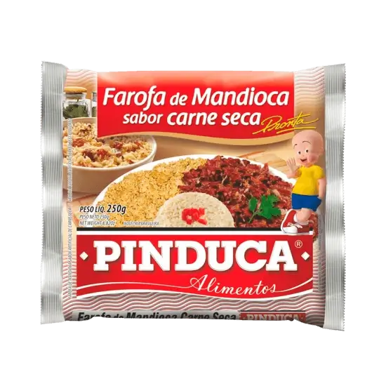 Farofa De Mandioca Sabor Carne Seca  Pronta 250g Pinduca Alimentos