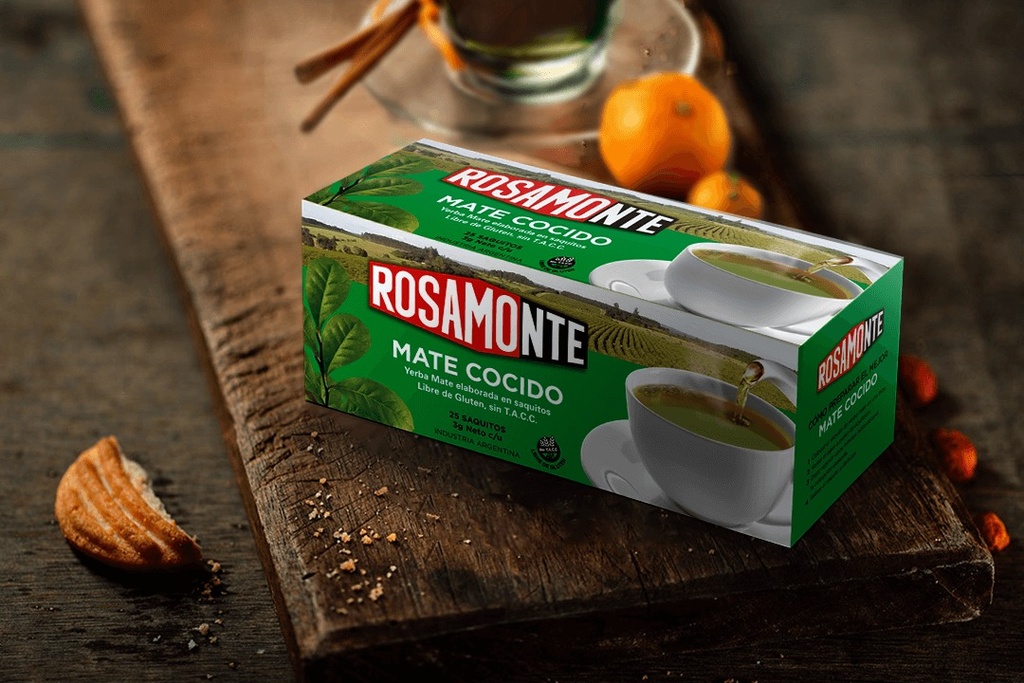 ​Mate Cocido Rosamonte 25 Saquitos – Infusión de Yerba Mate Tradicional Argentina