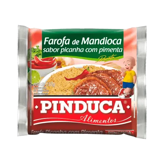 Farofa De Mandioca Sabor Picanha Com Pimienta Pronta 250G Pinduca Alimentos 