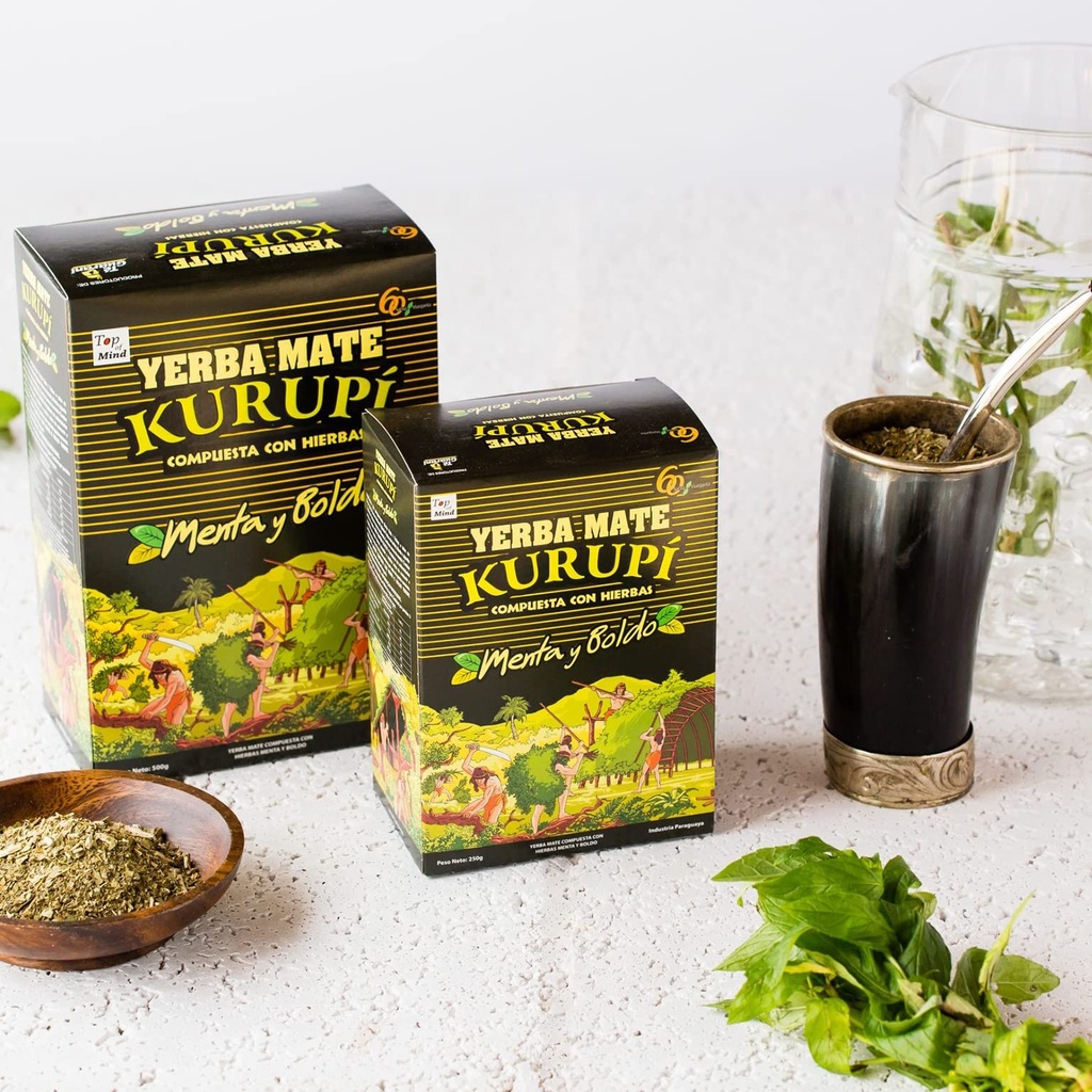 Yerba Mate Kurupi 500g Compuesta Menta Y Boldo