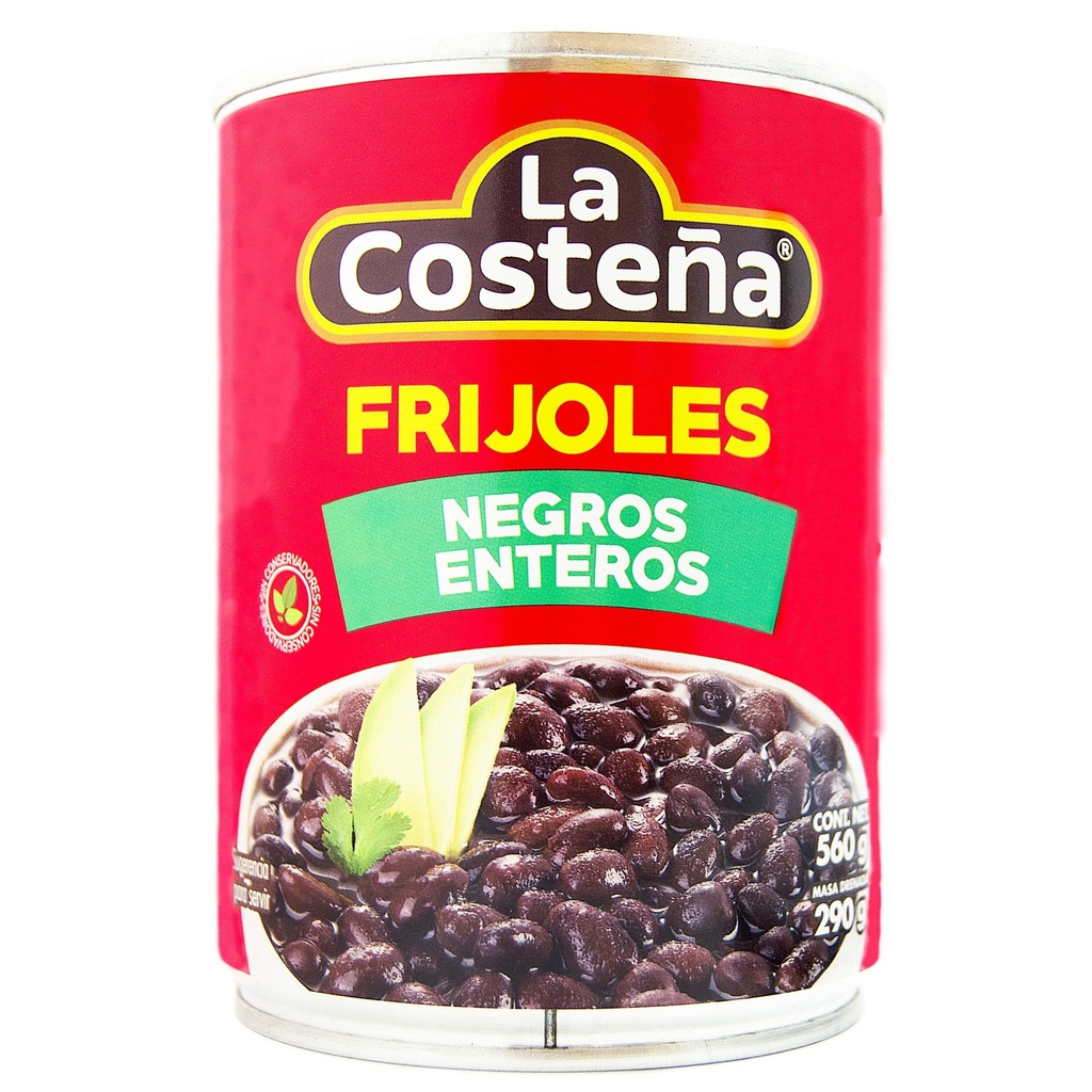 Frijoles Negros Entereos Bote 560G La Costeña