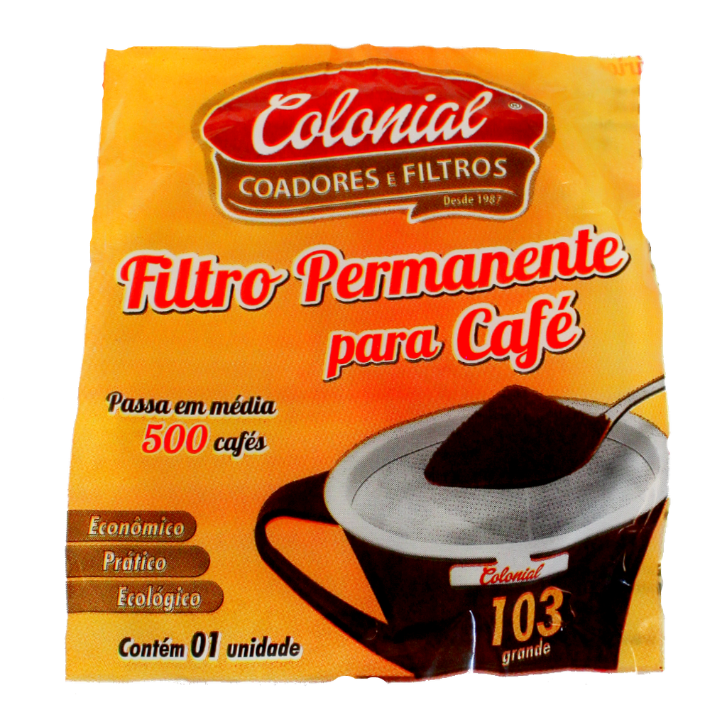 Colonial Coladores o Filtros Permanente Para Cafe Passa Em Media 500 Cafes 103 Grande
