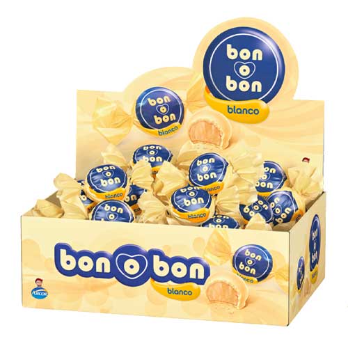 ​Bon o Bon Blanco Arcor 450 g – Bombones de Chocolate Blanco con Relleno de Crema de Maní