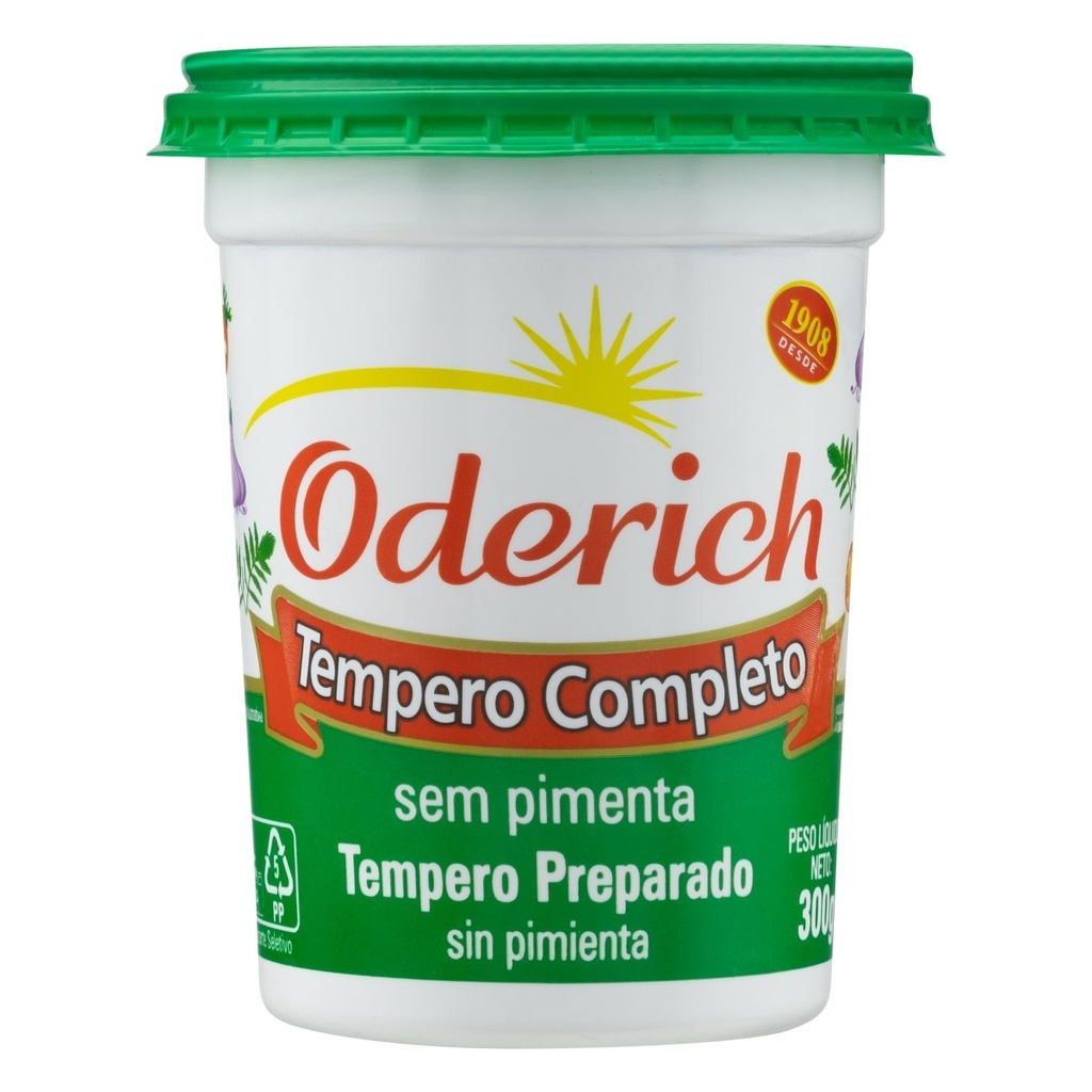 Oderich Tempero Completo Sem Pimenta Tempero Preparado Sin Pimienta 300g