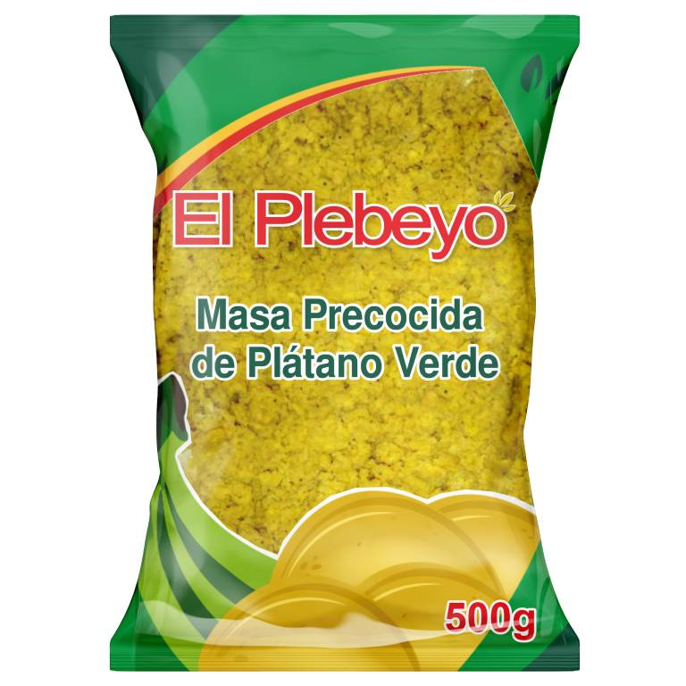 Masa Precocida De Platano Verde 500g Plebeyo Congelado
