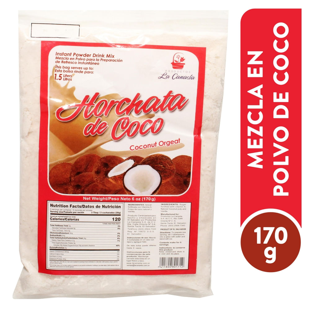 La Canasta Horchata De Coco 170G