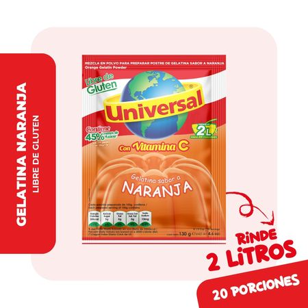 [3098] Gelatina Sabor A Naranja Universal 140g