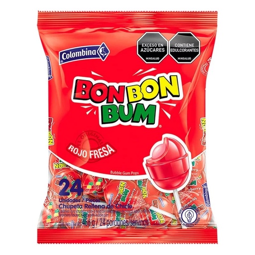 [04957] Chupete Bon Bon Bum De Fresa 24Und