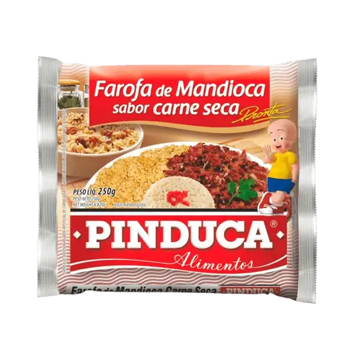 [2208] Farofa De Mandioca Sabor Carne Seca  Pronta 250g Pinduca Alimentos