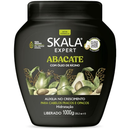 [5048] Skala Expert Abacate 1000g Hidratacao,Forca R Brilho Para Cabelos Frageis E Opacos