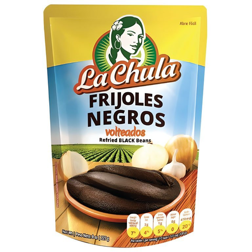 [00525] Frijol Negro Volteado 14Oz  La Chula