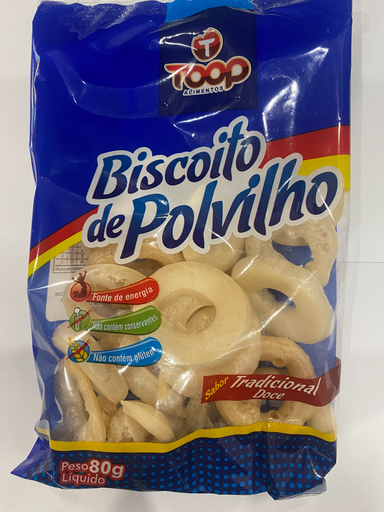 [25033] Toop Alimentos Biscoito De Polvilho Sabor Tradicional Doce 80G