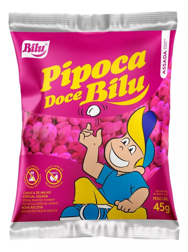 [2054] Bilu Pipoca Doce Bilu Assada 45g Canjica De Milho Especial Assada