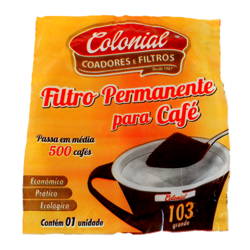 [9812] Colonial Coadores e Filtros Filtro Permanente Para Cafe Passa Em Media 500 Cafes 103 Grande