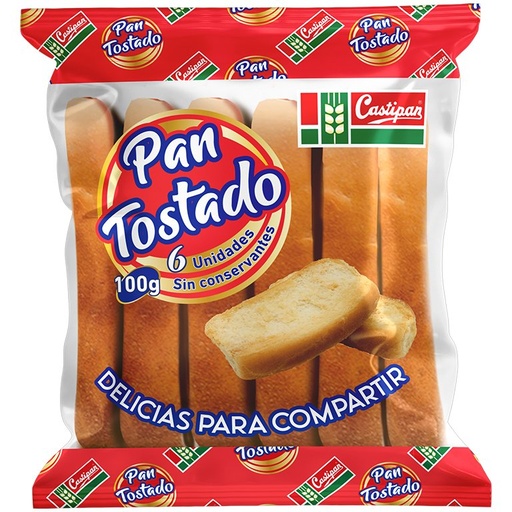 [01010] Pan Tostado Castipan 6 Und 100g