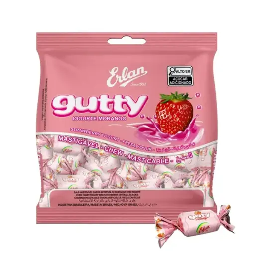Bala De Morango Guty Erlan 400g