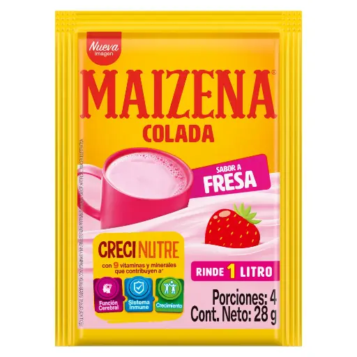 Maizena Colada Sabor A Fresa 28g