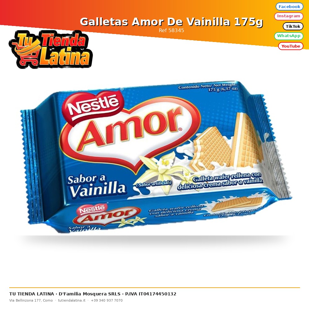 Biscotti d'Amore alla Vaniglia 175g