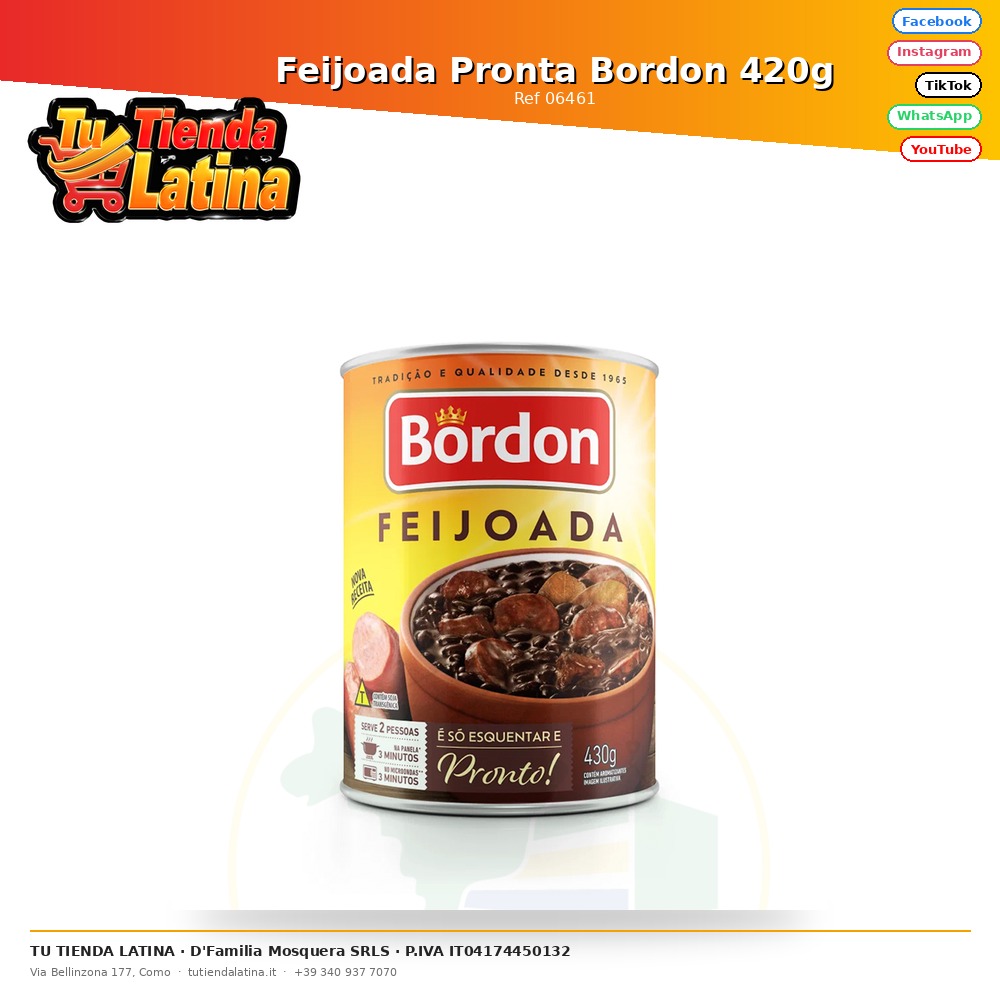 Feijoada Pronta Bordon 420g