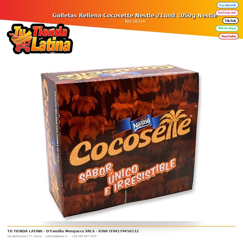 Biscotti ripieni Nestlé Cocosette 21 unità 1050g Nestlé