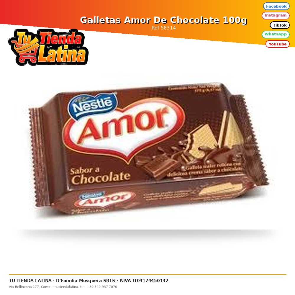 Biscotti D'Amore Al Cioccolato 100g