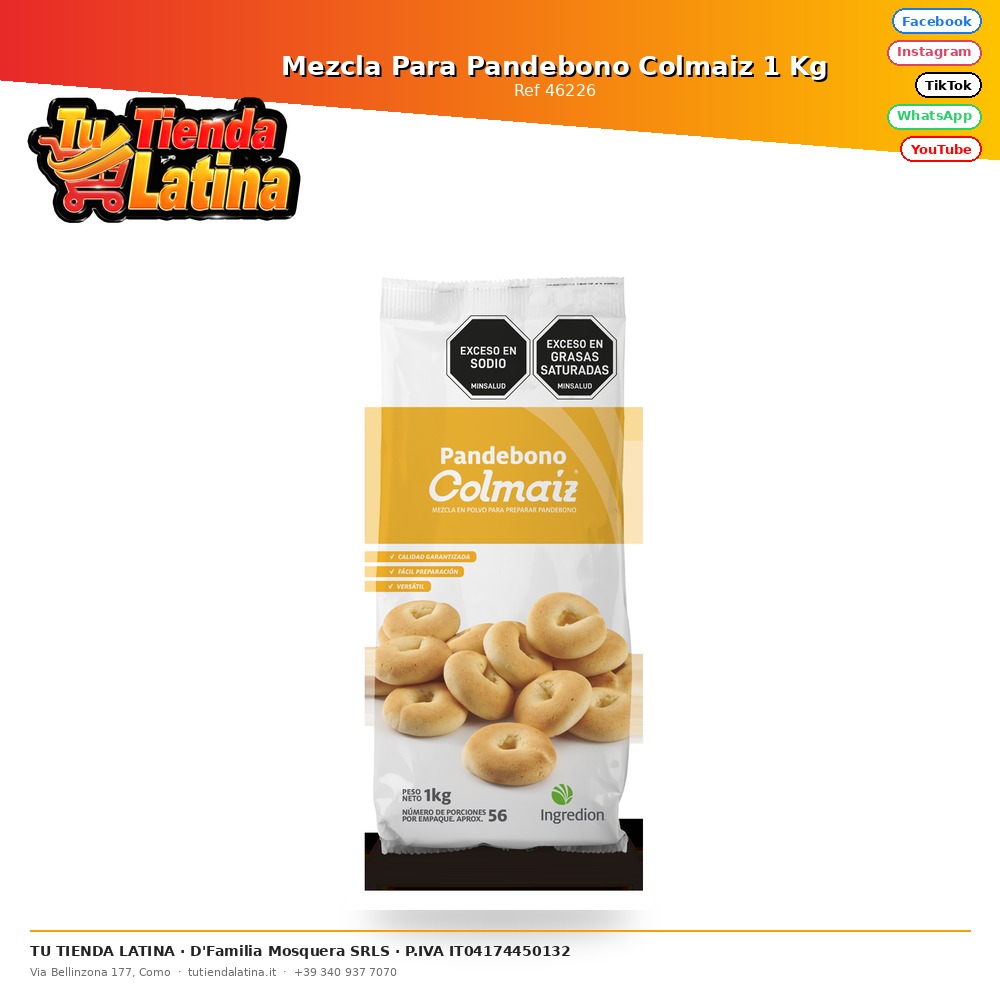 Mezcla Para Pandebono Colmaiz 1 Kg