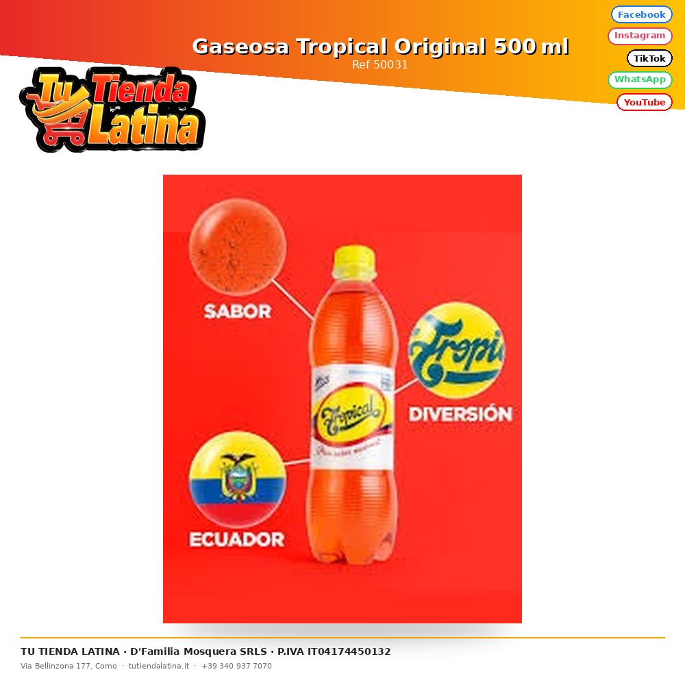Gaseosa Tropical Original 500 ml