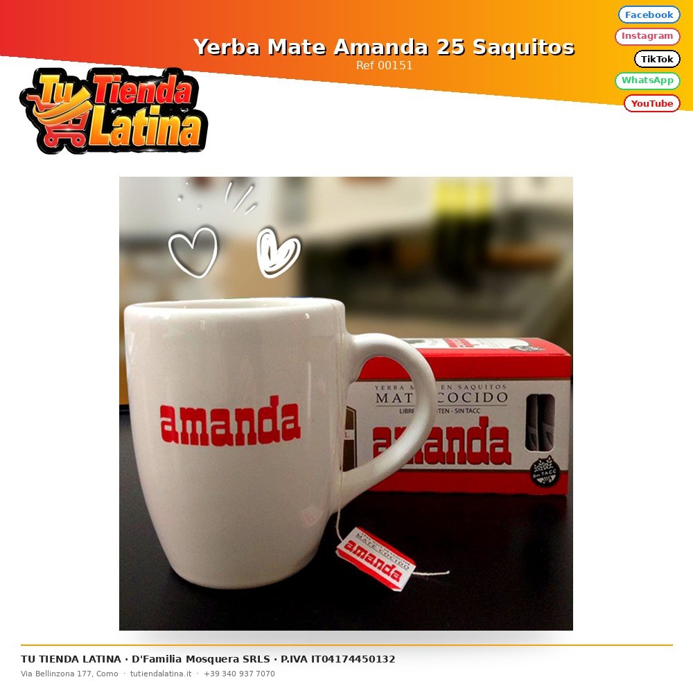 Yerba Mate Amanda 25 Saquitos