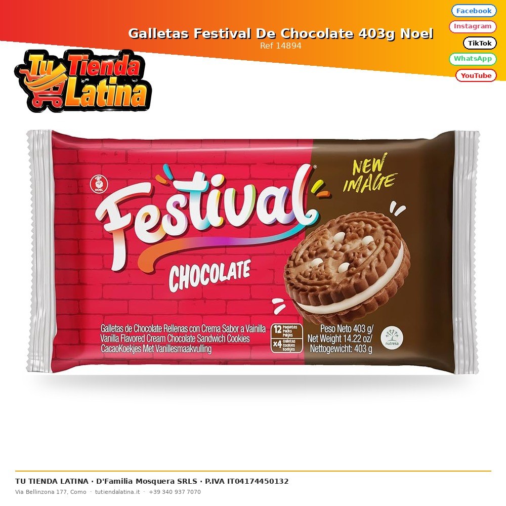 Galletas Festival De Chocolate 403g Noel