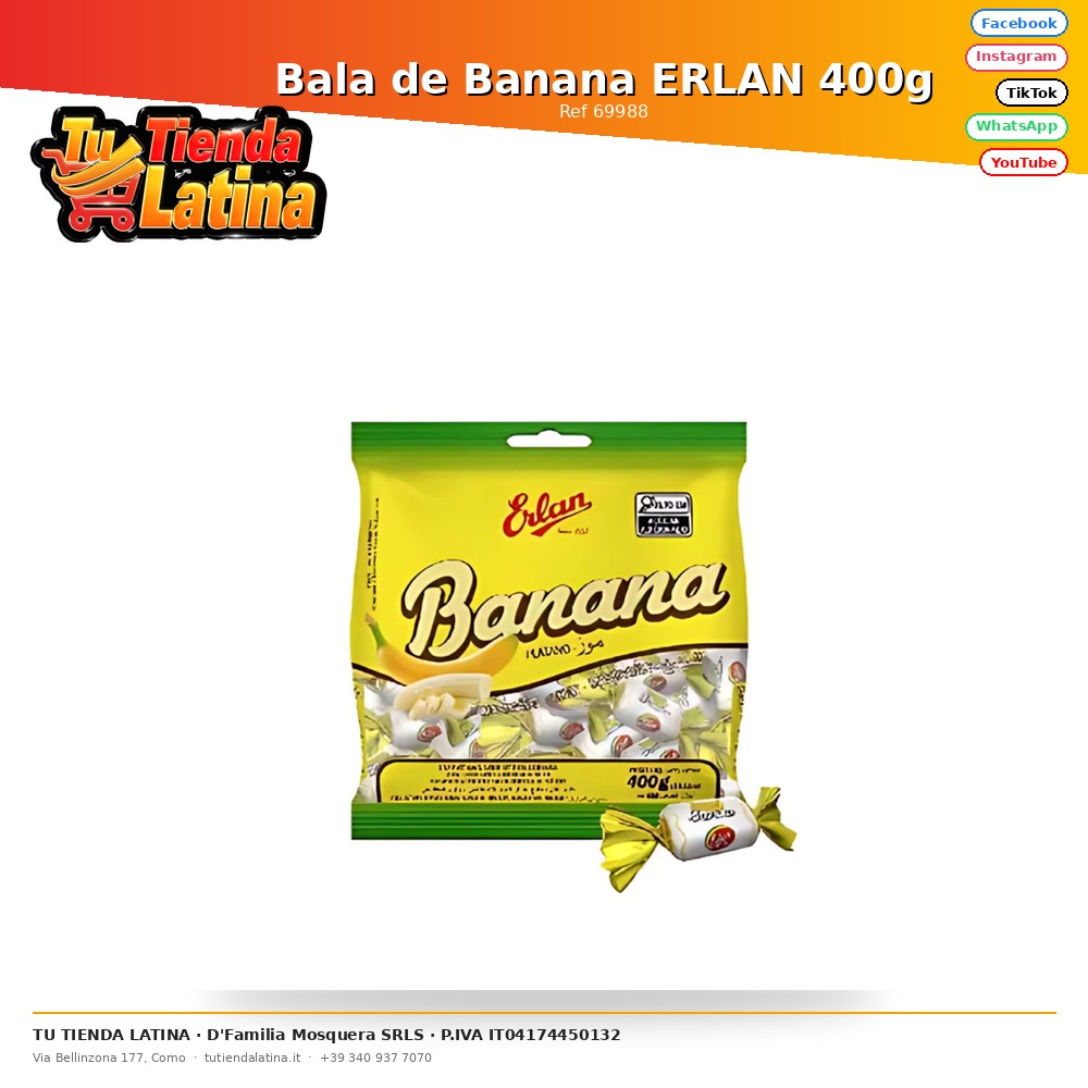 Bala de Banana ERLAN 400g