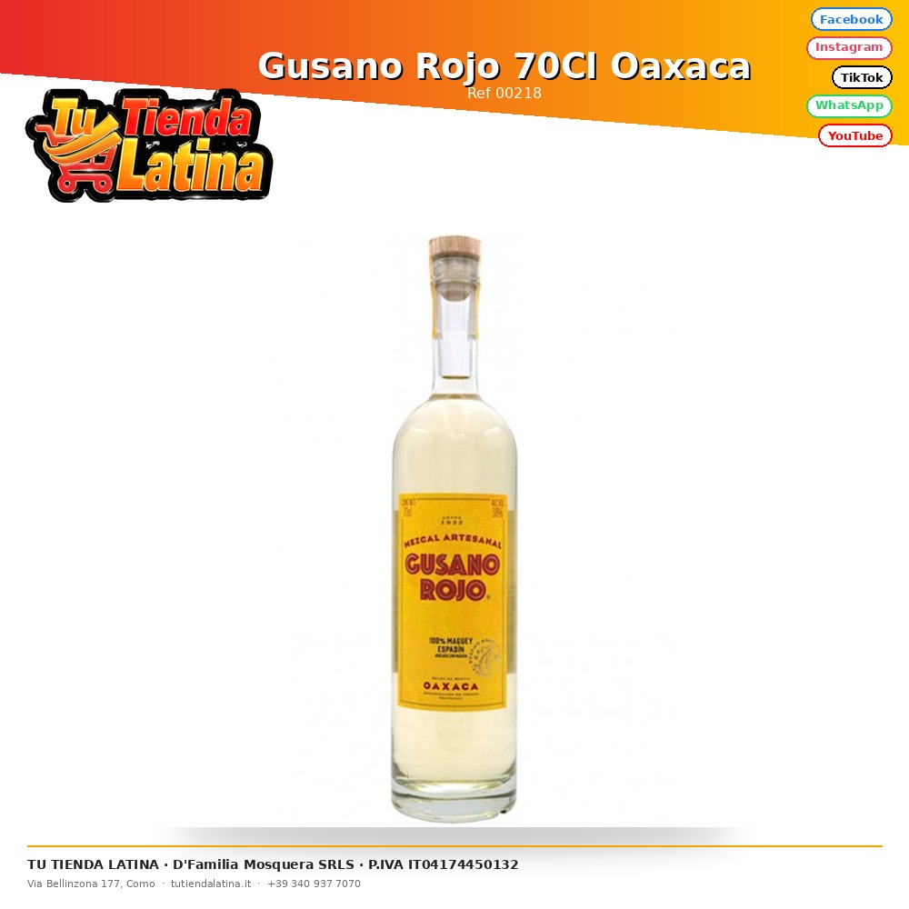 Gusano Rojo 70Cl Oaxaca Tequila