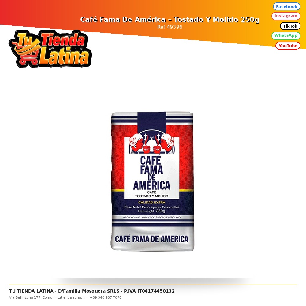Café Fama De América – Tostado Y Molido 250g