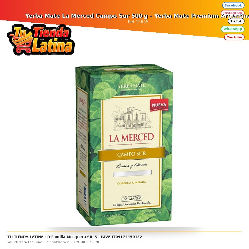 Yerba Mate La Merced Campo Sur 500 g – Yerba Mate Premium Argentina