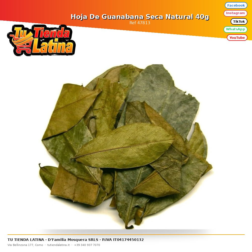 Hoja De Guanabana Seca Natural 40g