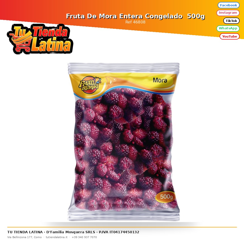 Fruta De Mora Entera Congelado  500g