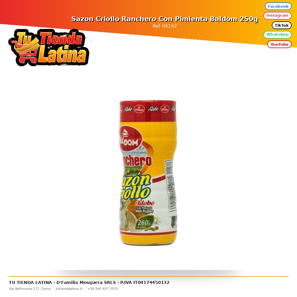 Condimento Ranchero Criollo Al Pepe Baldom 250g