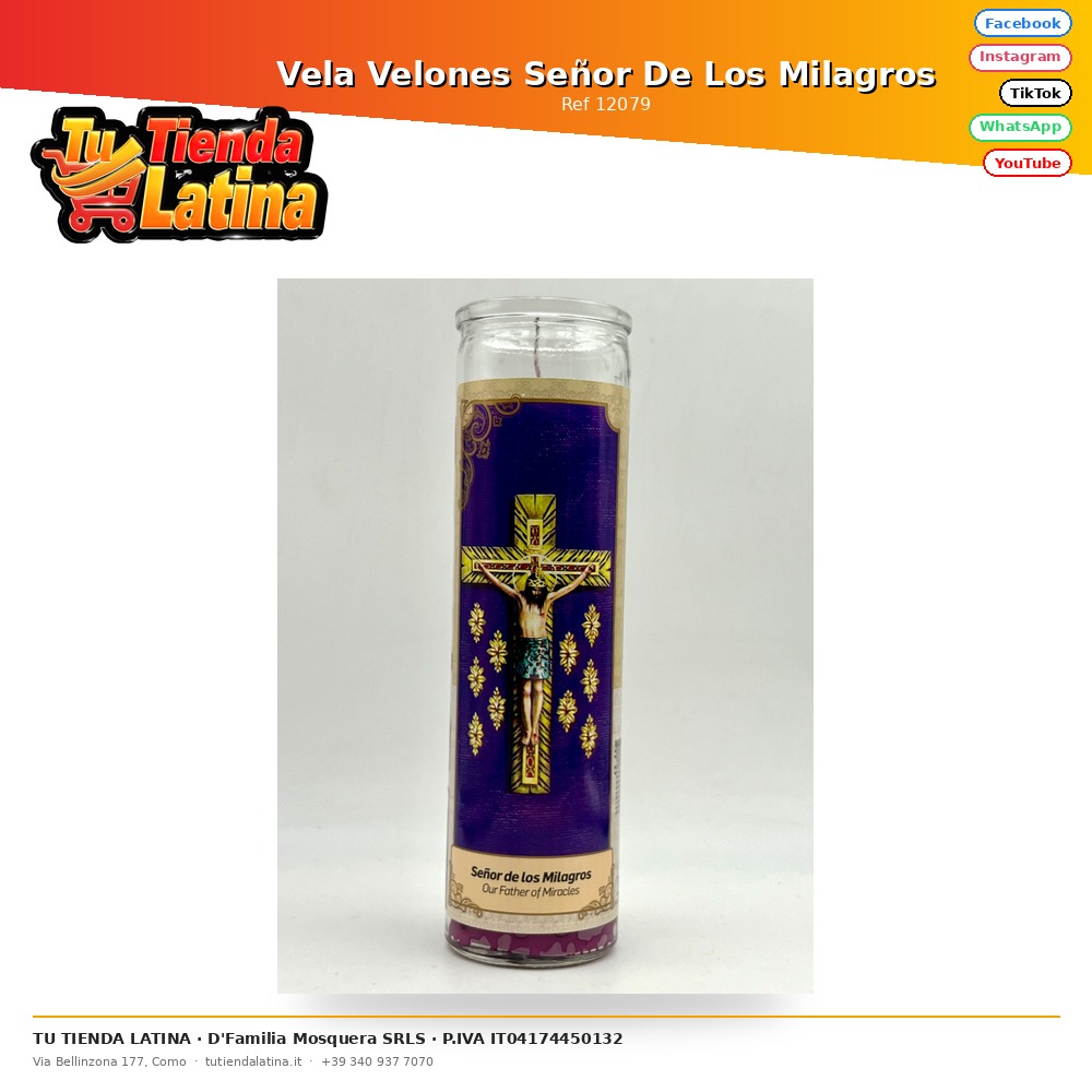 Vela Velones Señor De Los Milagros