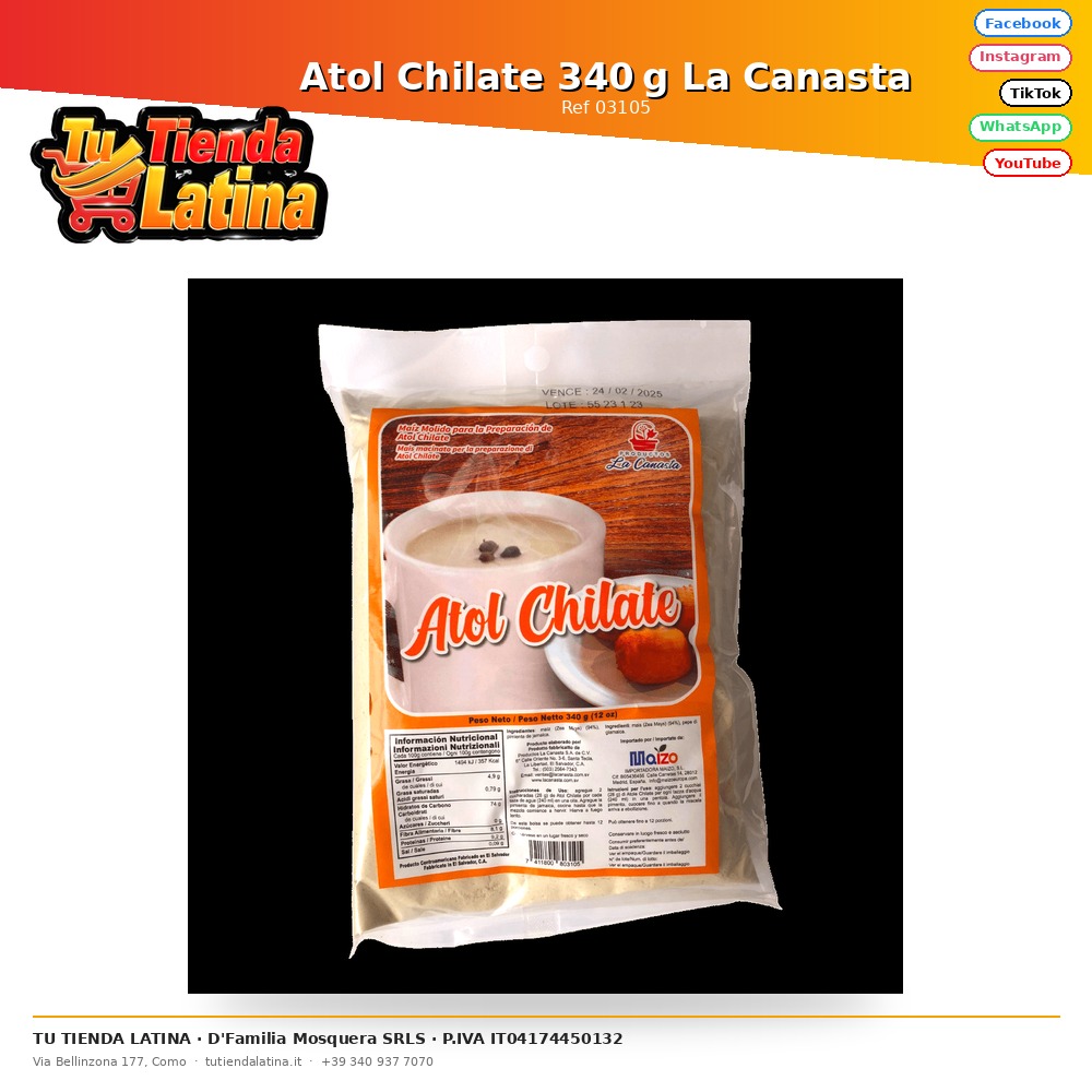Atol Chilate 340g La Canasta