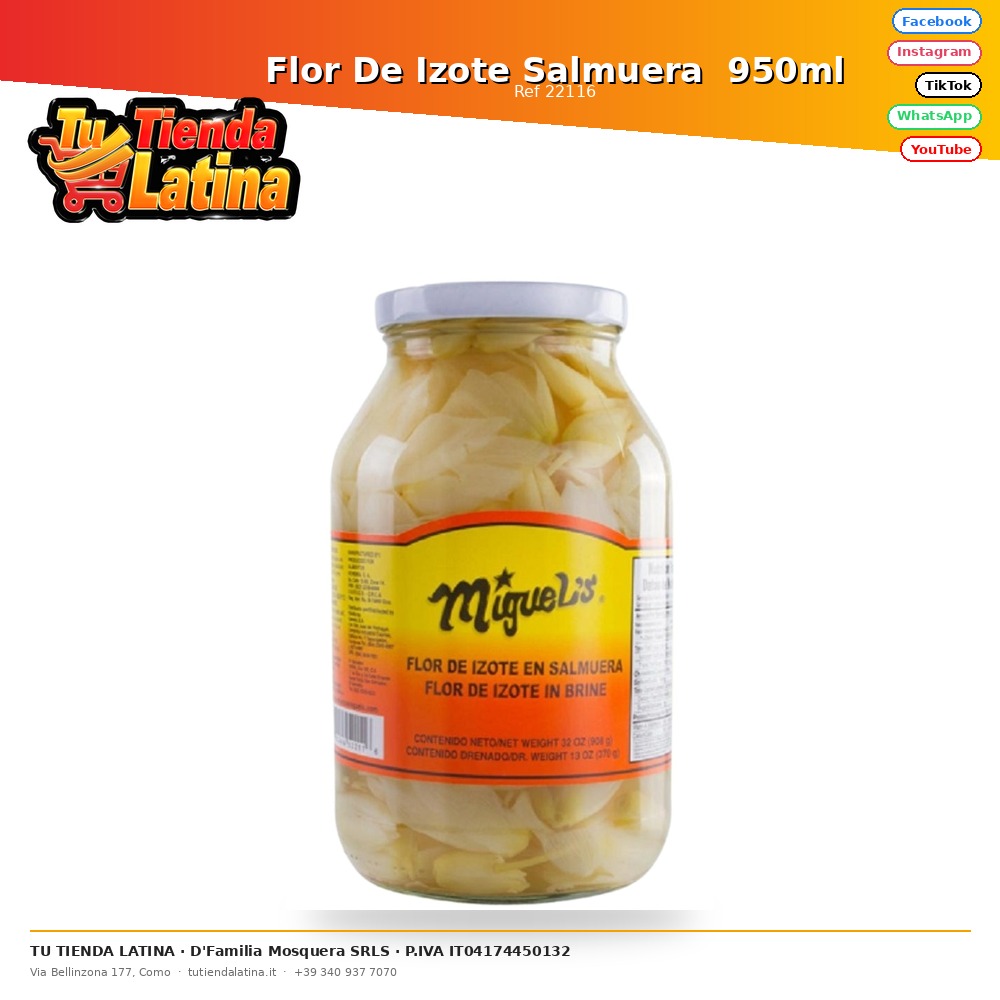 Flor De Izote Salmuera  950ml