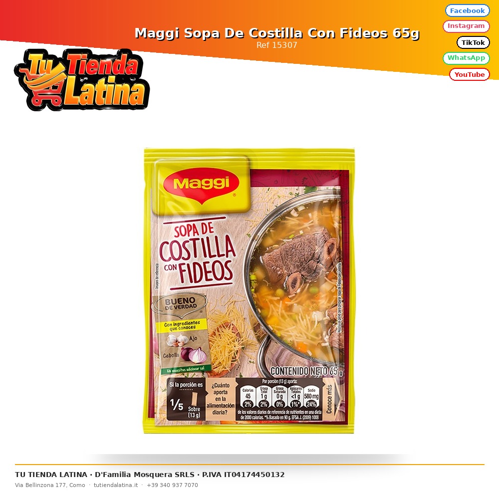 Maggi Rib Soup with Noodles 65g