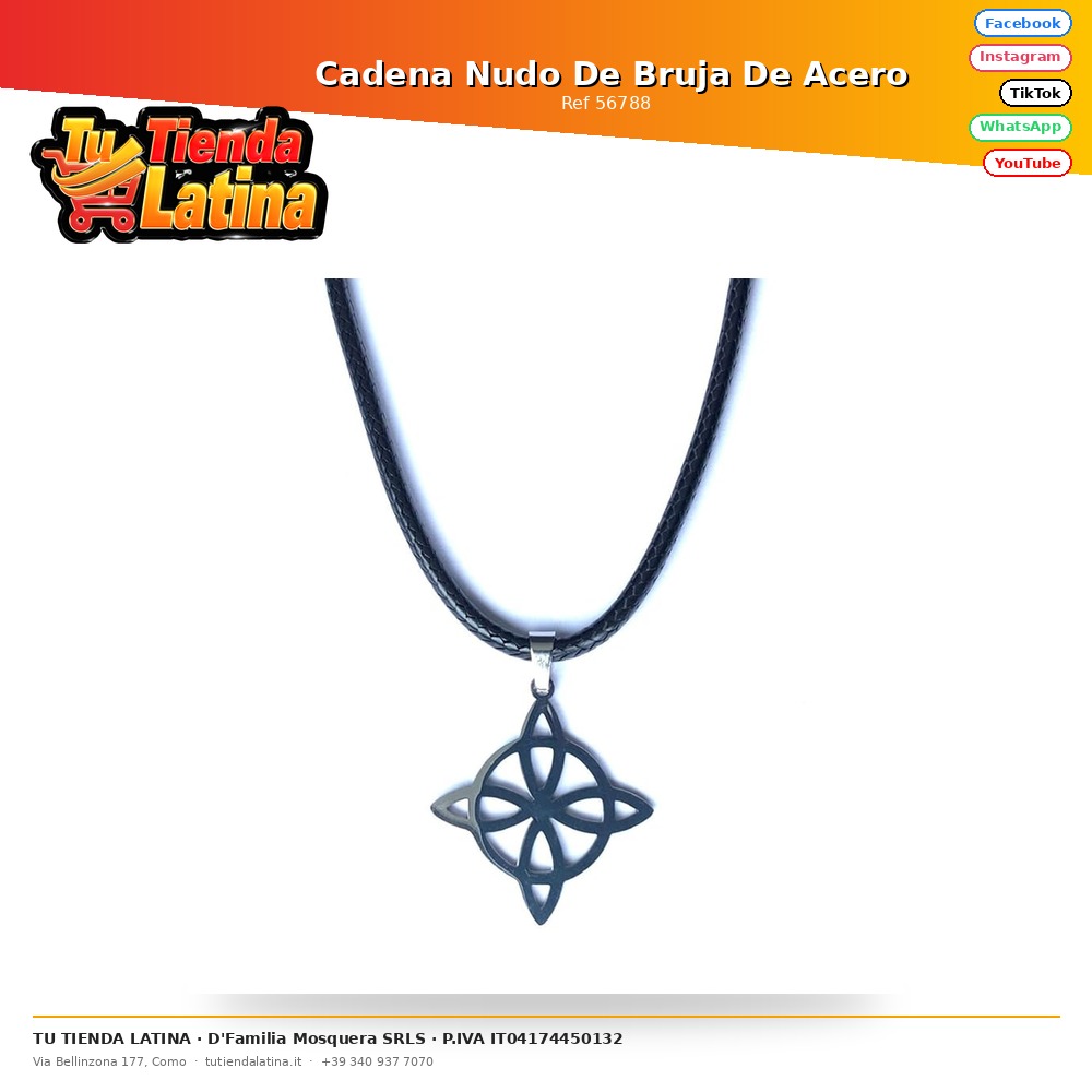  Cadena Nudo De Bruja De Acero