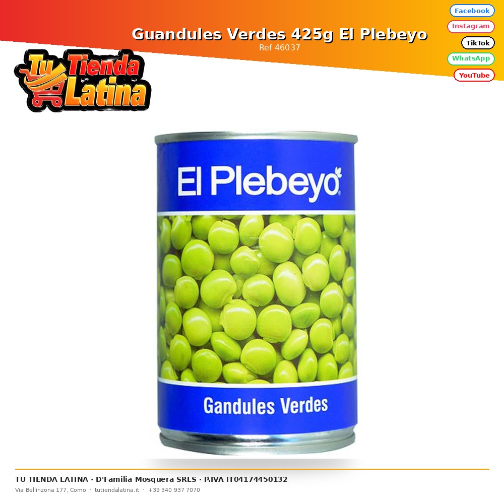 Guandules Verdes 425g El Plebeyo