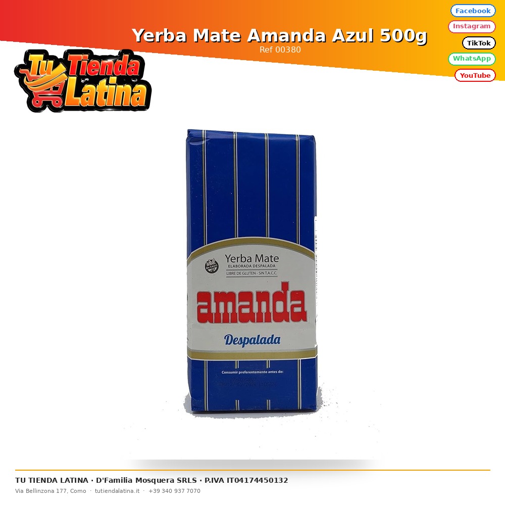 Yerba Mate Amanda Azul 500g