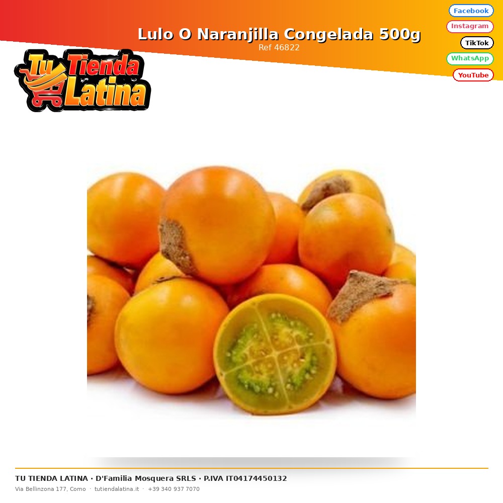 Lulo O Naranjilla Congelada 500g