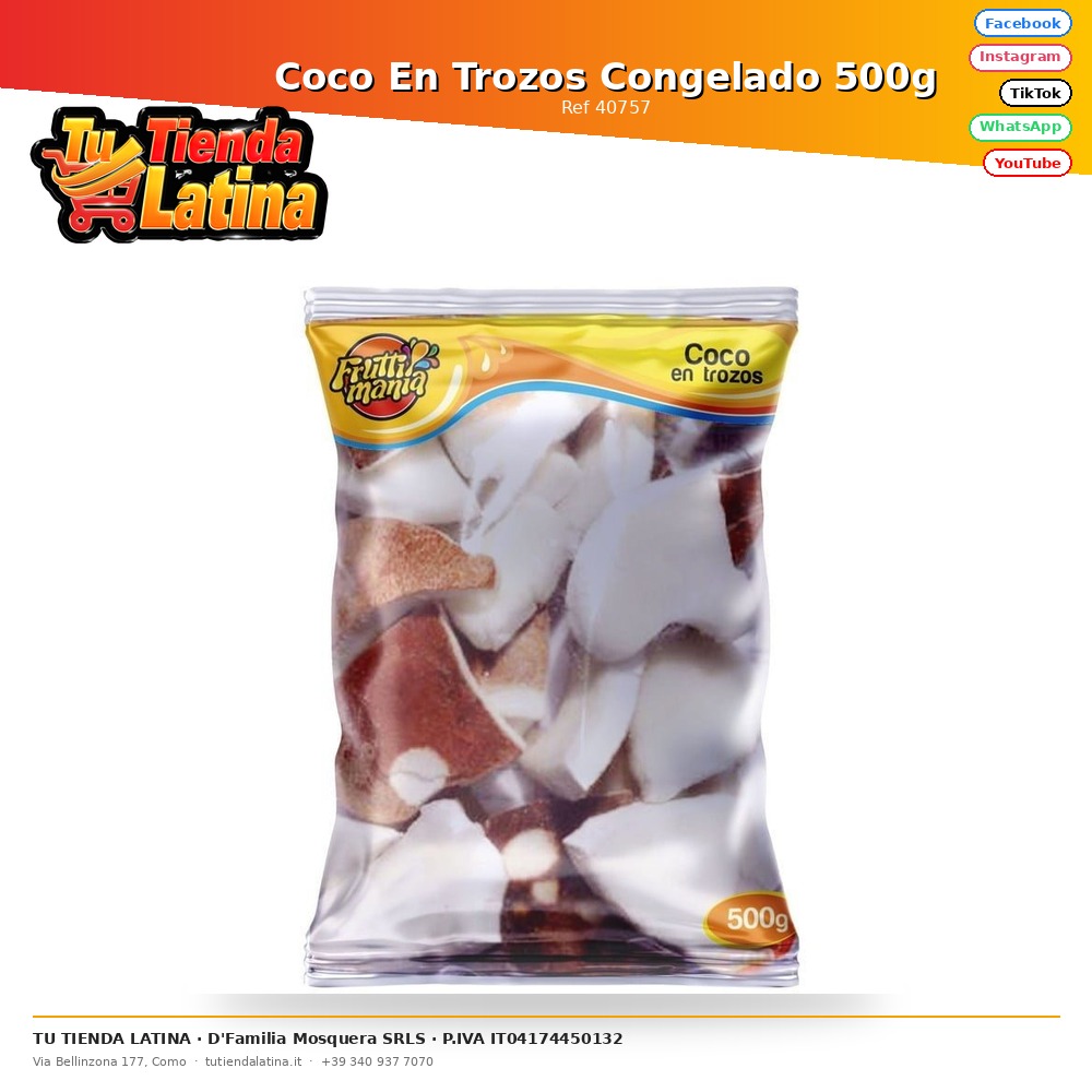Coco En Trozos Congelado 500g
