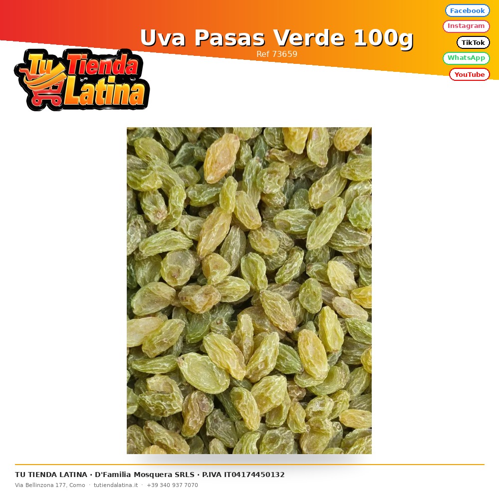 Uva Pasas Verde 100g
