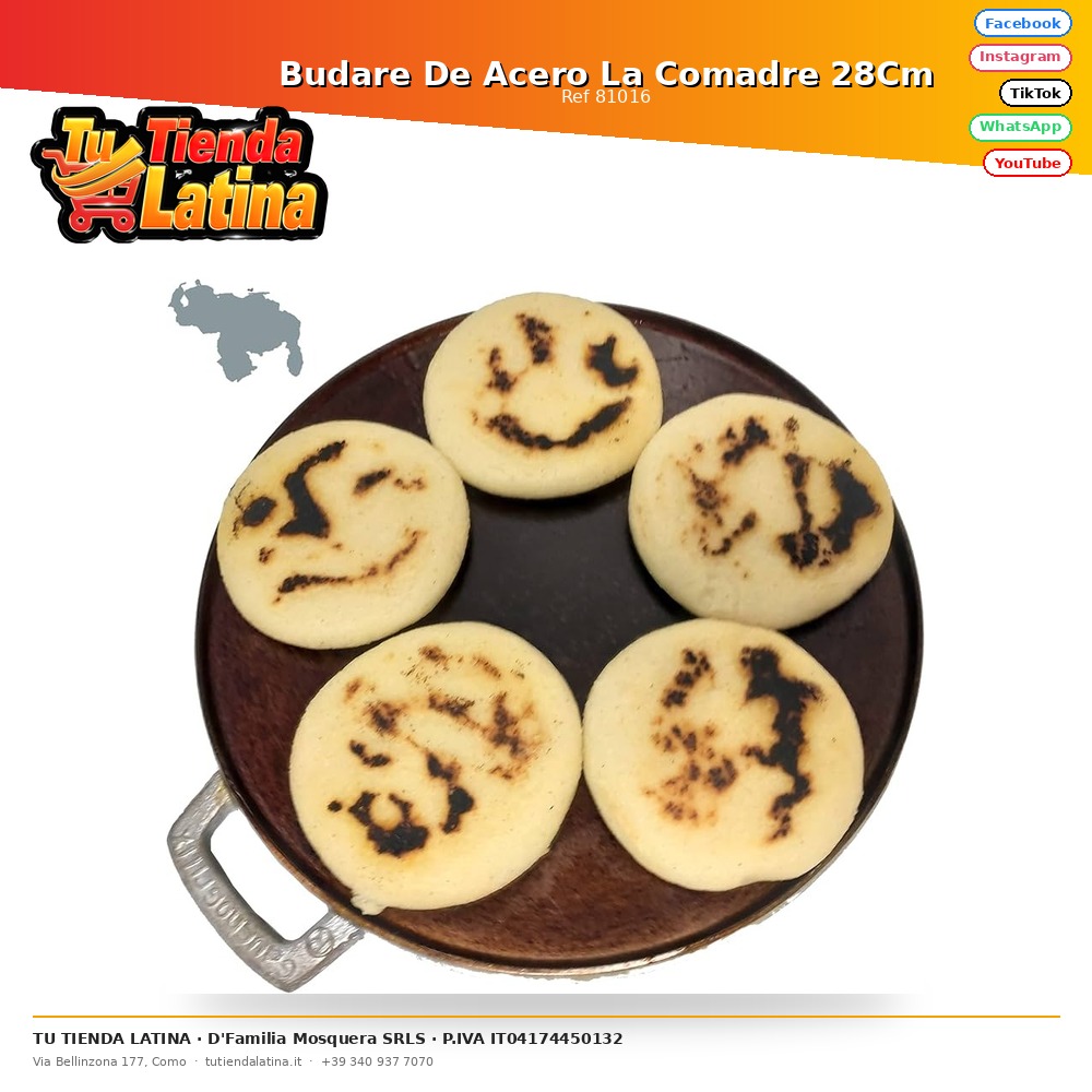 Budare La Comadre In Acciaio 28Cm