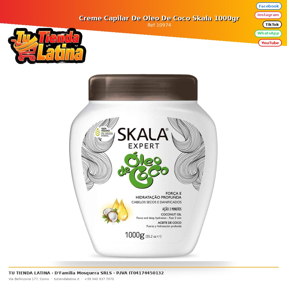 Creme Capilar De Oleo De Coco Skala 1000gr